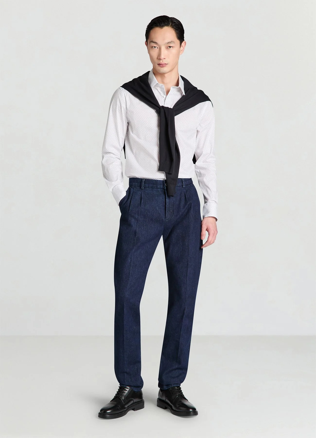 Camicia slim fit con microfantasia - Image 2
