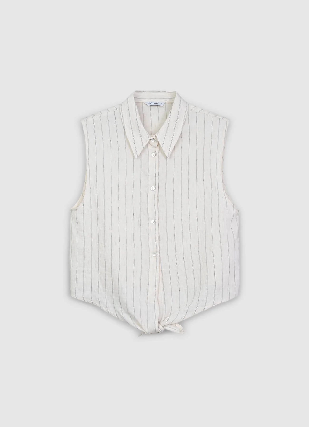 Camicia smanicata a righe - Image 4