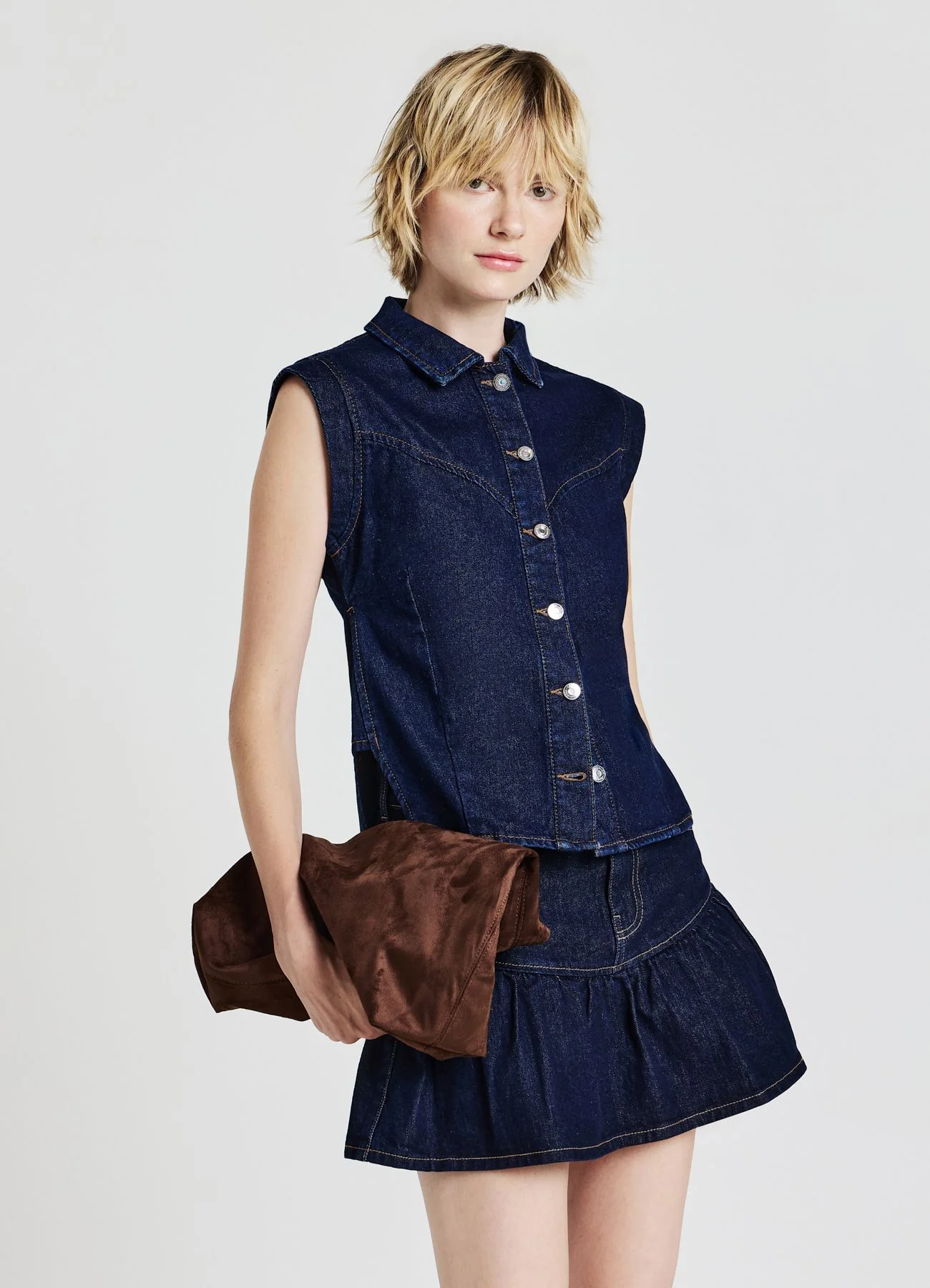 Camicia smanicata denim