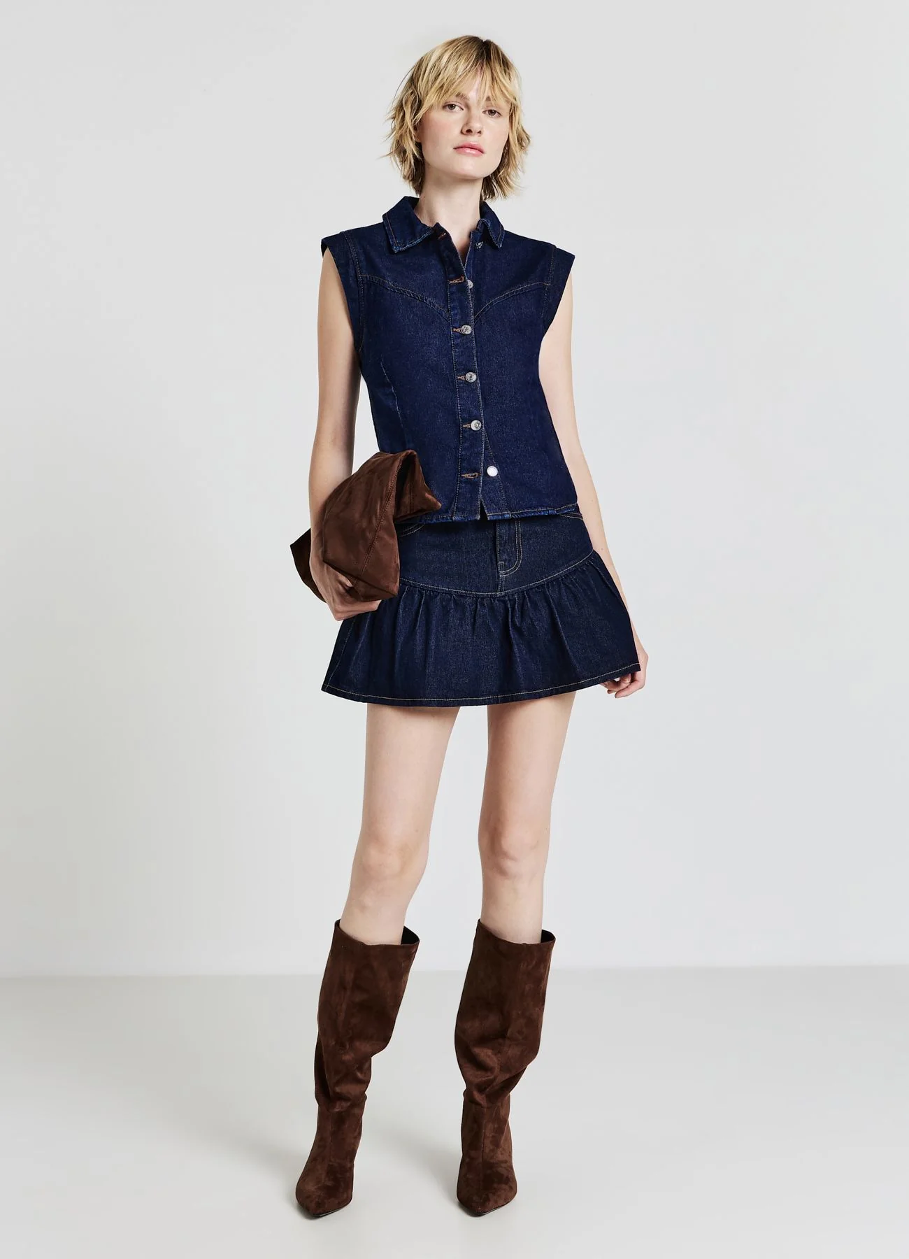 Camicia smanicata denim - Image 2