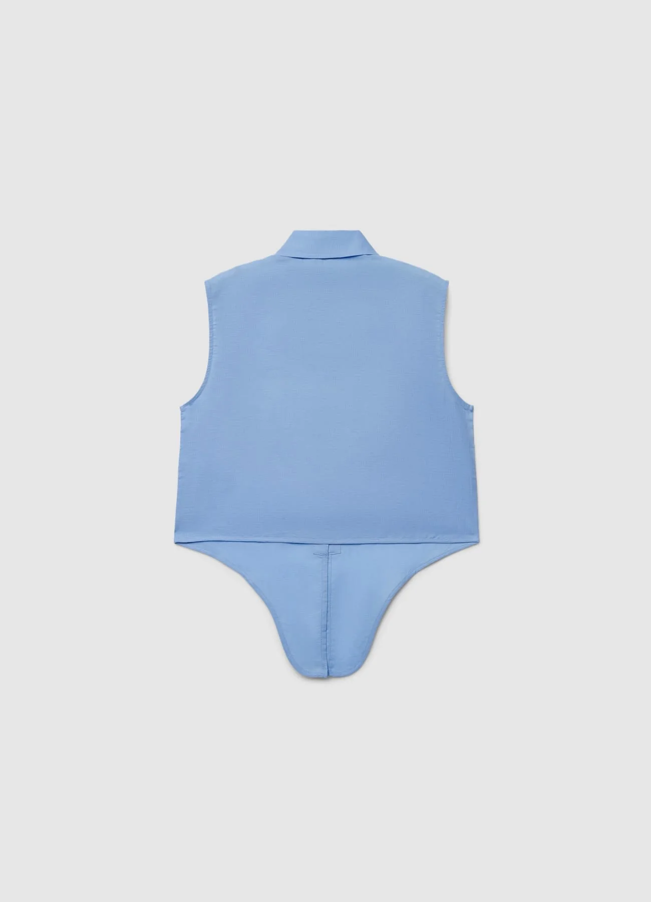 Camicia smanicata in lino con nodo - Image 5