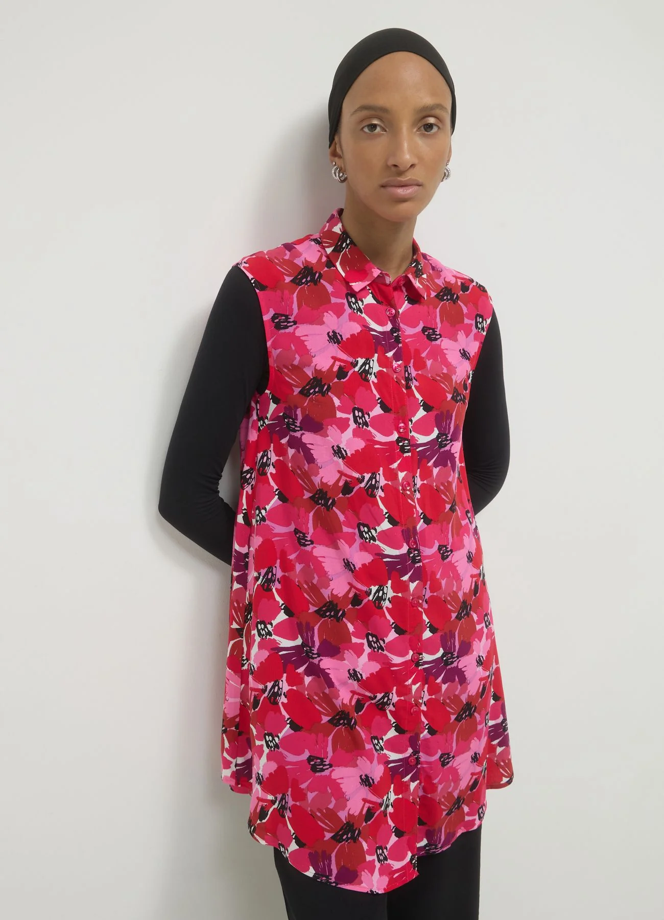Camicia smanicata lunga fantasia
