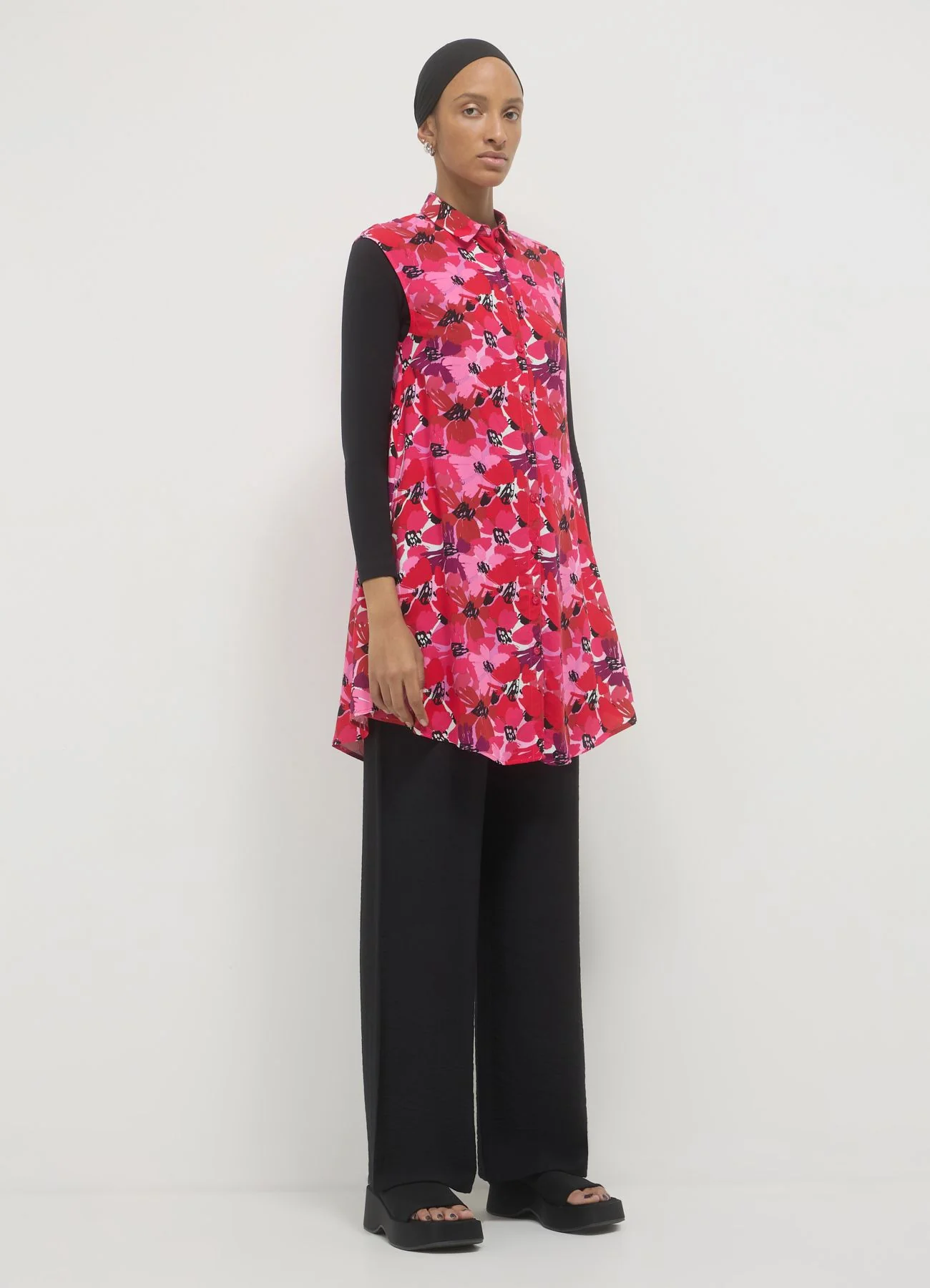 Camicia smanicata lunga fantasia - Image 3