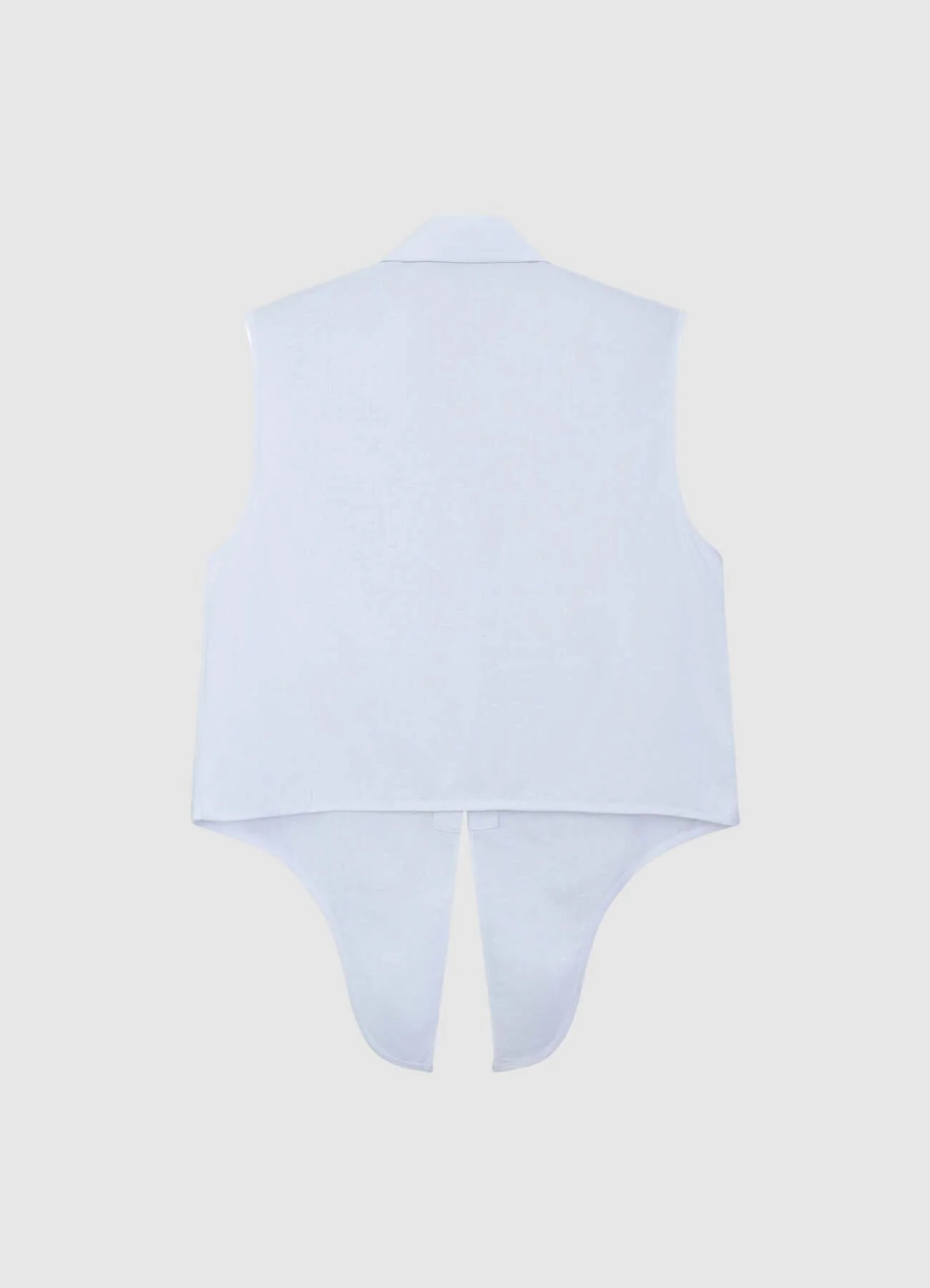 Camicia smanicata misto lino con nodo - Image 5