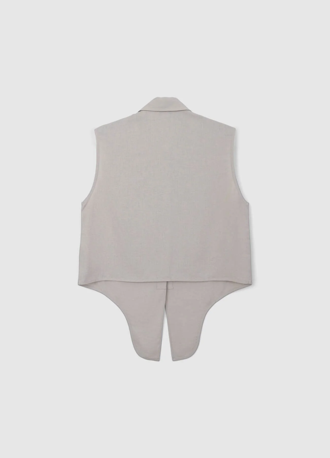 Camicia smanicata misto lino con nodo - Image 4