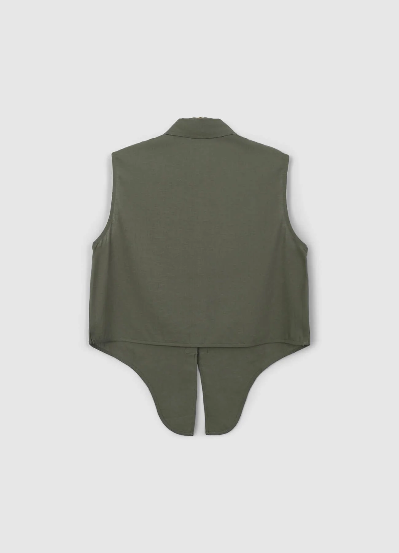 Camicia smanicata misto lino con nodo - Image 6