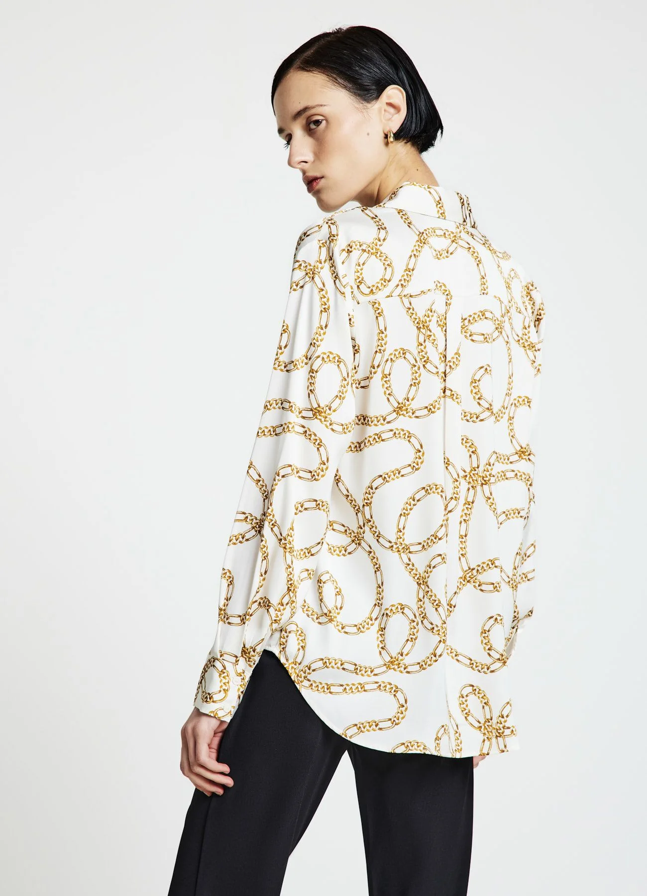 Camicia stampa catena simil satin