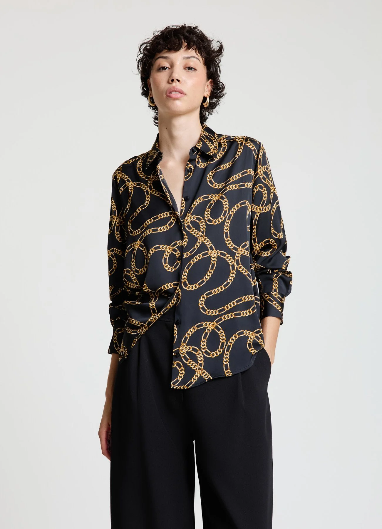 Camicia stampa catena simil satin - Image 2