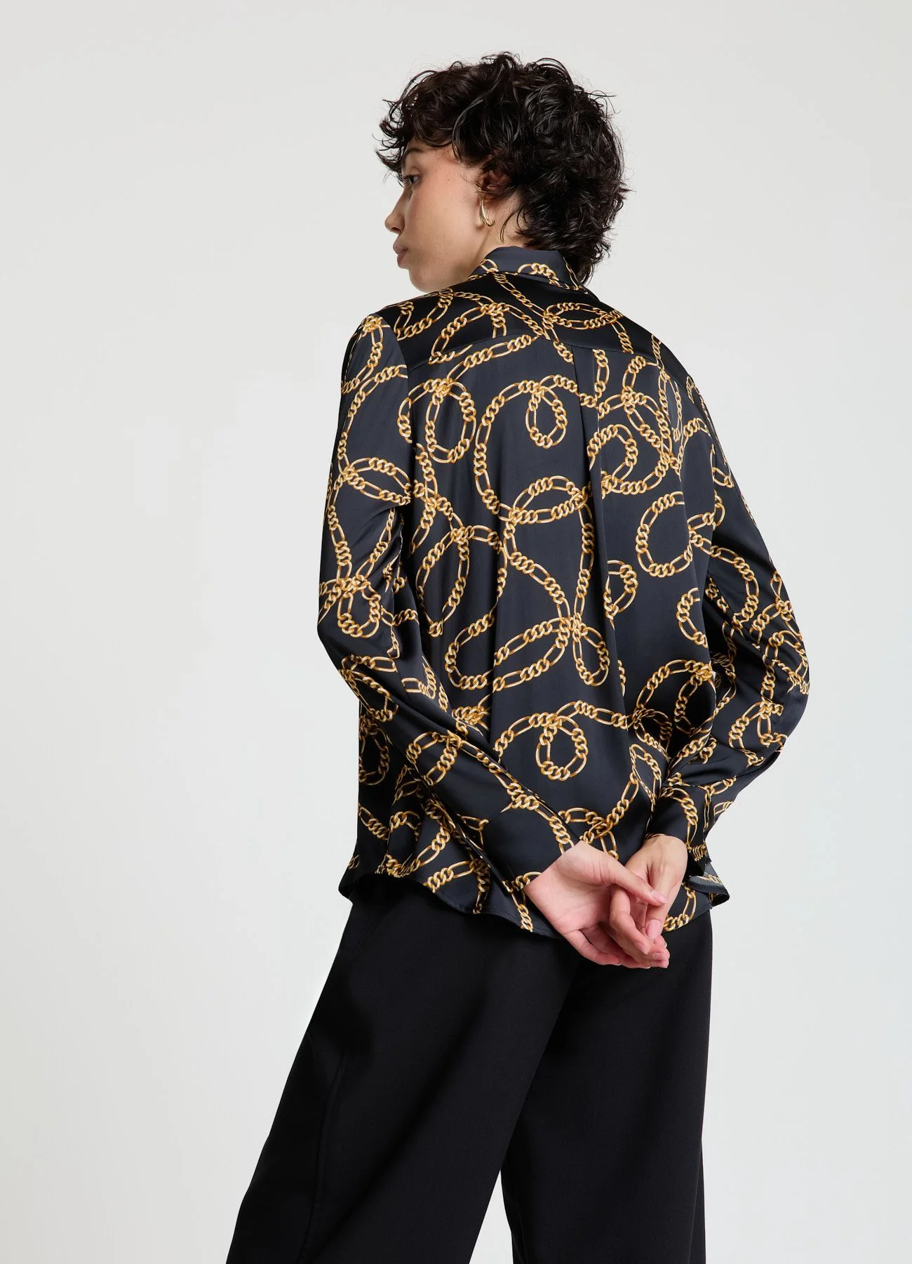 Camicia stampa catena simil satin - Image 3