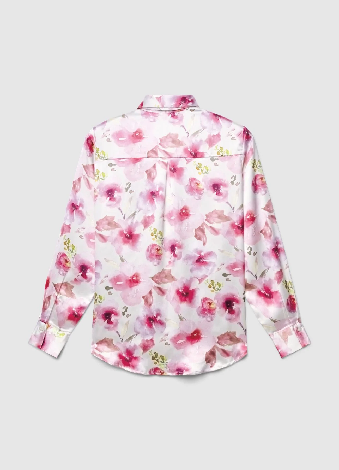 Camicia stampa fiori similsatin con cravatta - Image 5