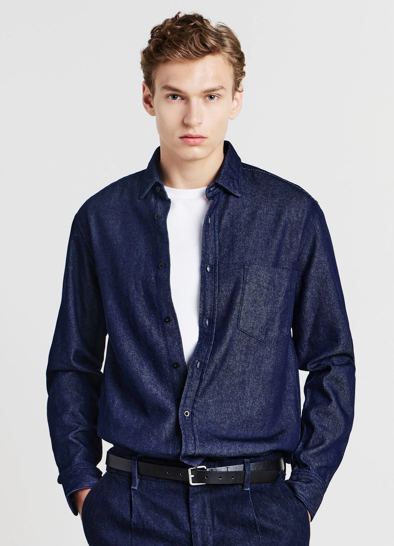 Camicia tessuto operato denim - Image 2