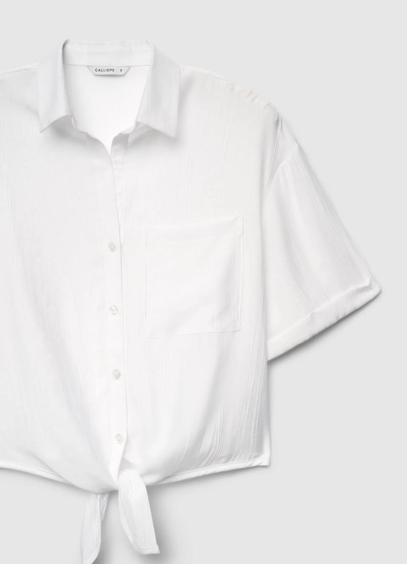 Camicia tinta unita con nodo - Image 4