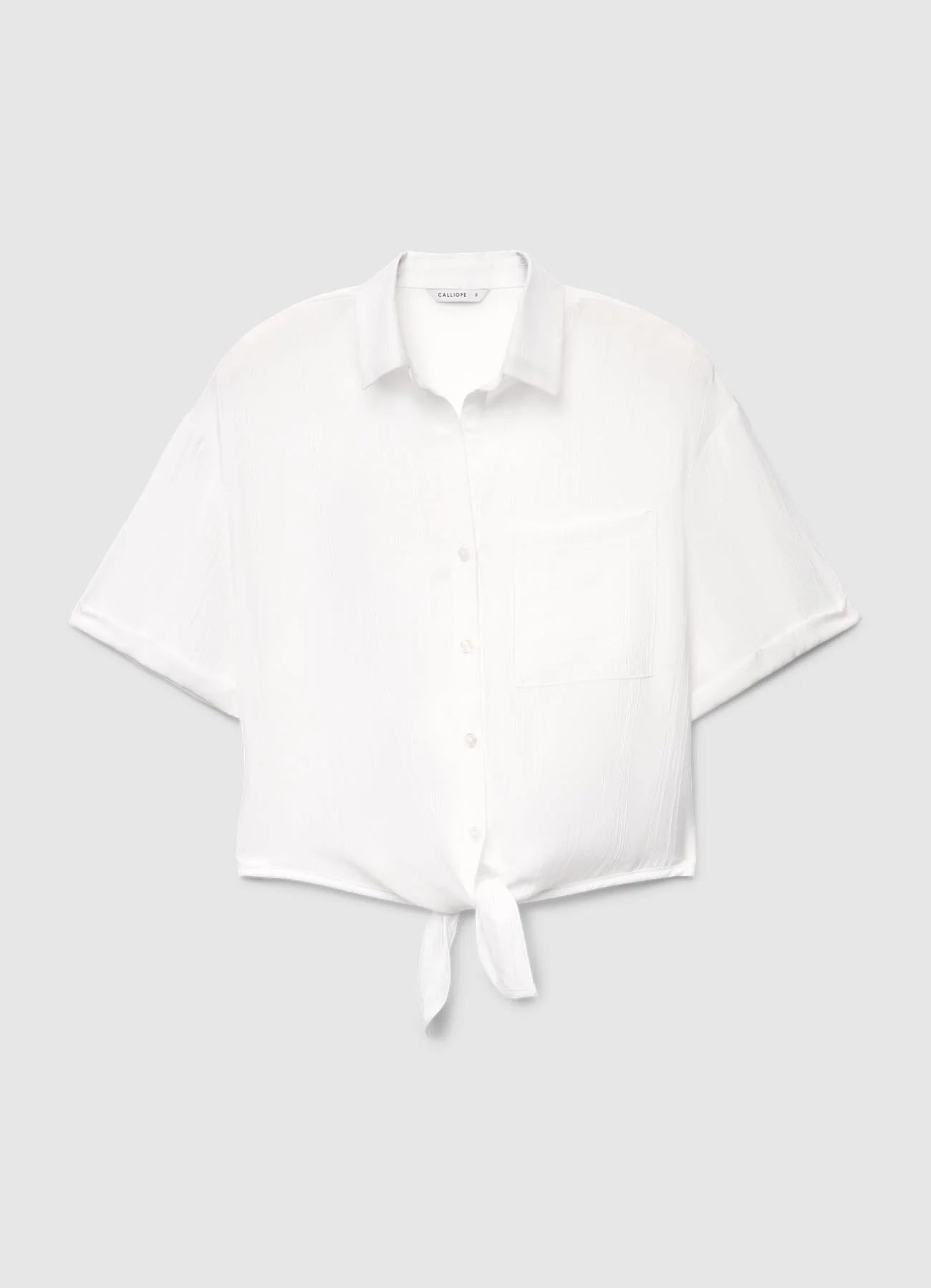 Camicia tinta unita con nodo - Image 5