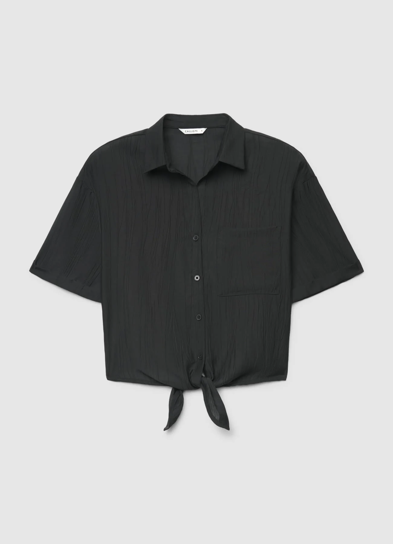 Camicia tinta unita con nodo - Image 4
