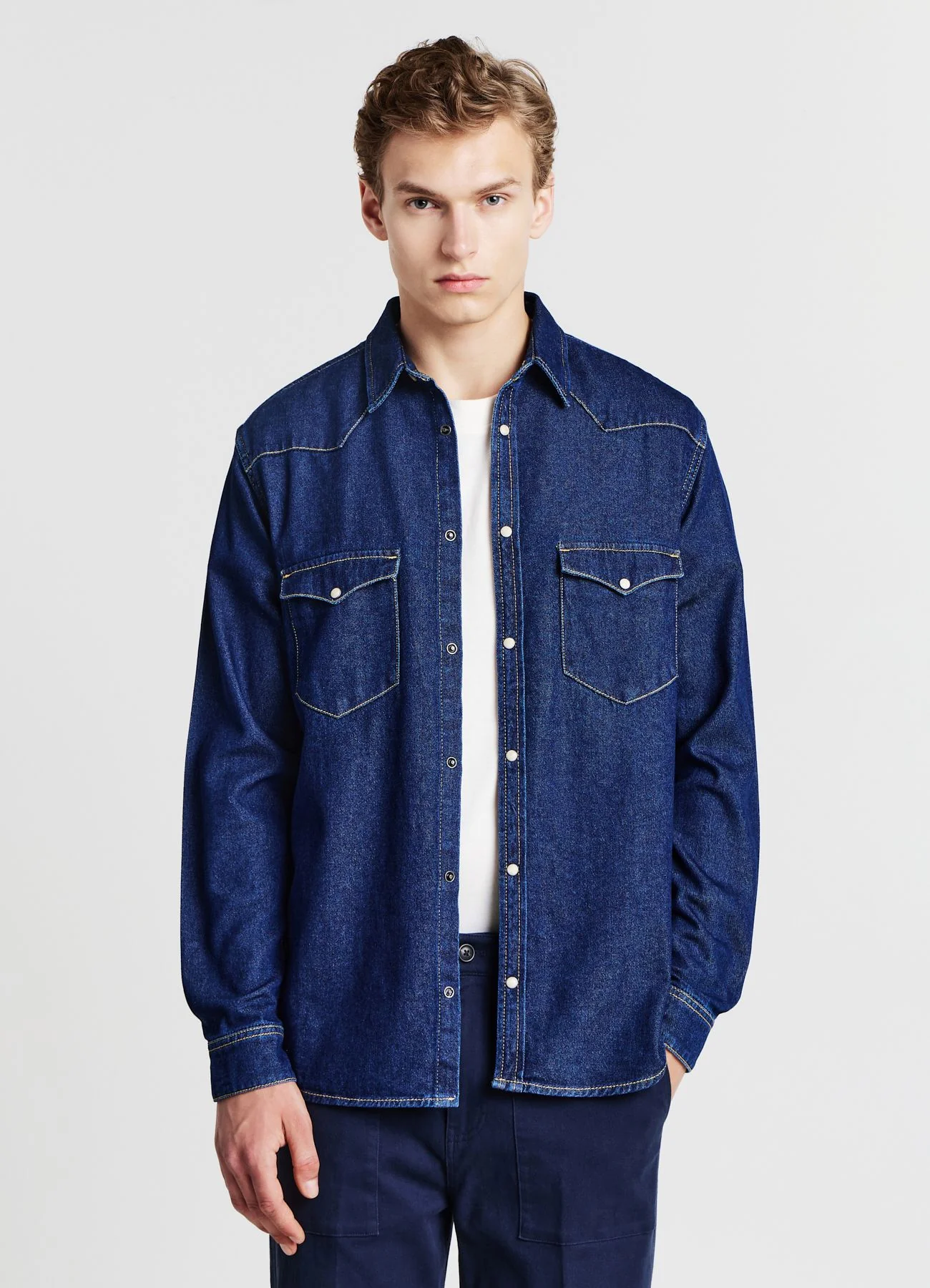 Camicia western in denim - Image 3
