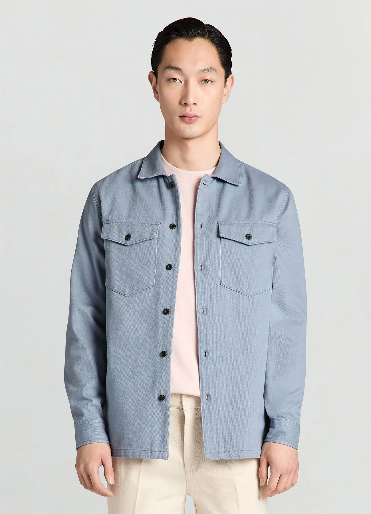 Camicia worker tinta unita