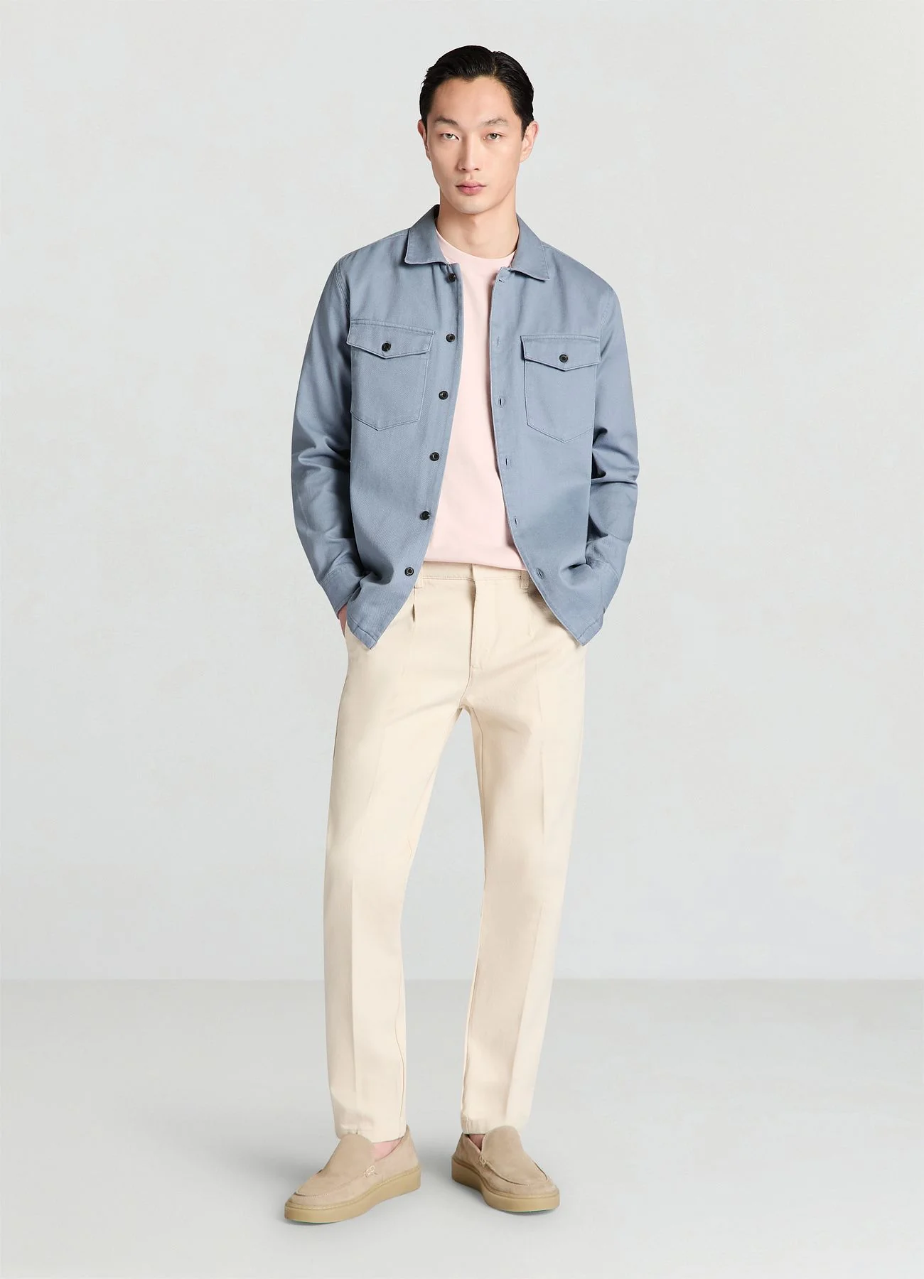 Camicia worker tinta unita - Image 2