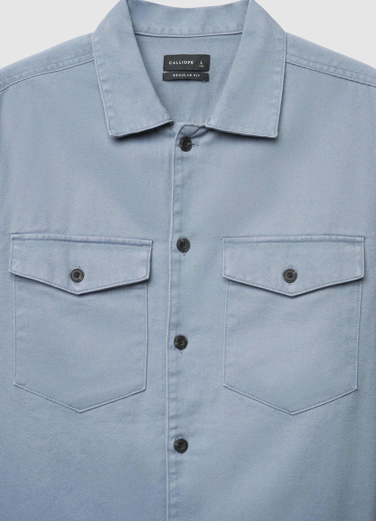 Camicia worker tinta unita - Image 6