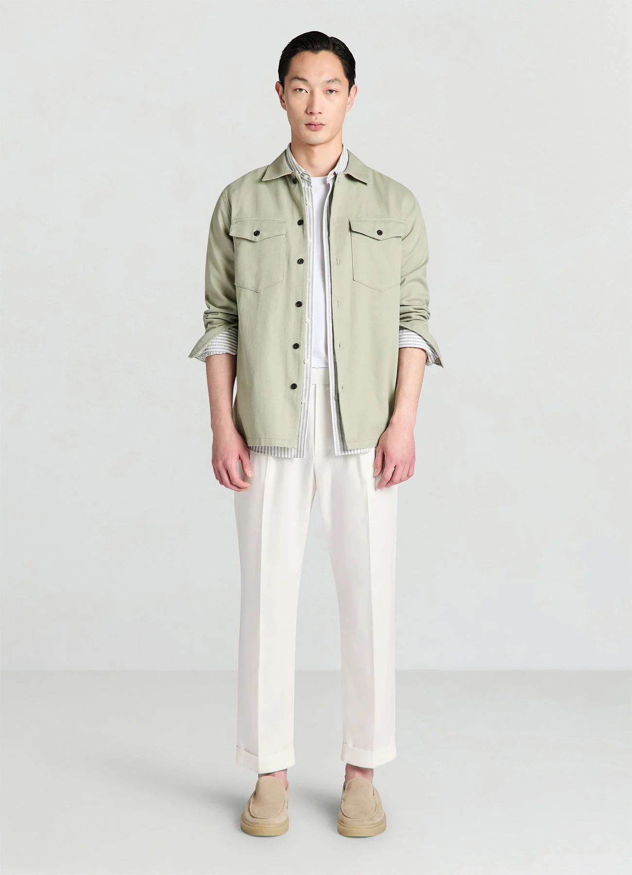 Camicia worker tinta unita
