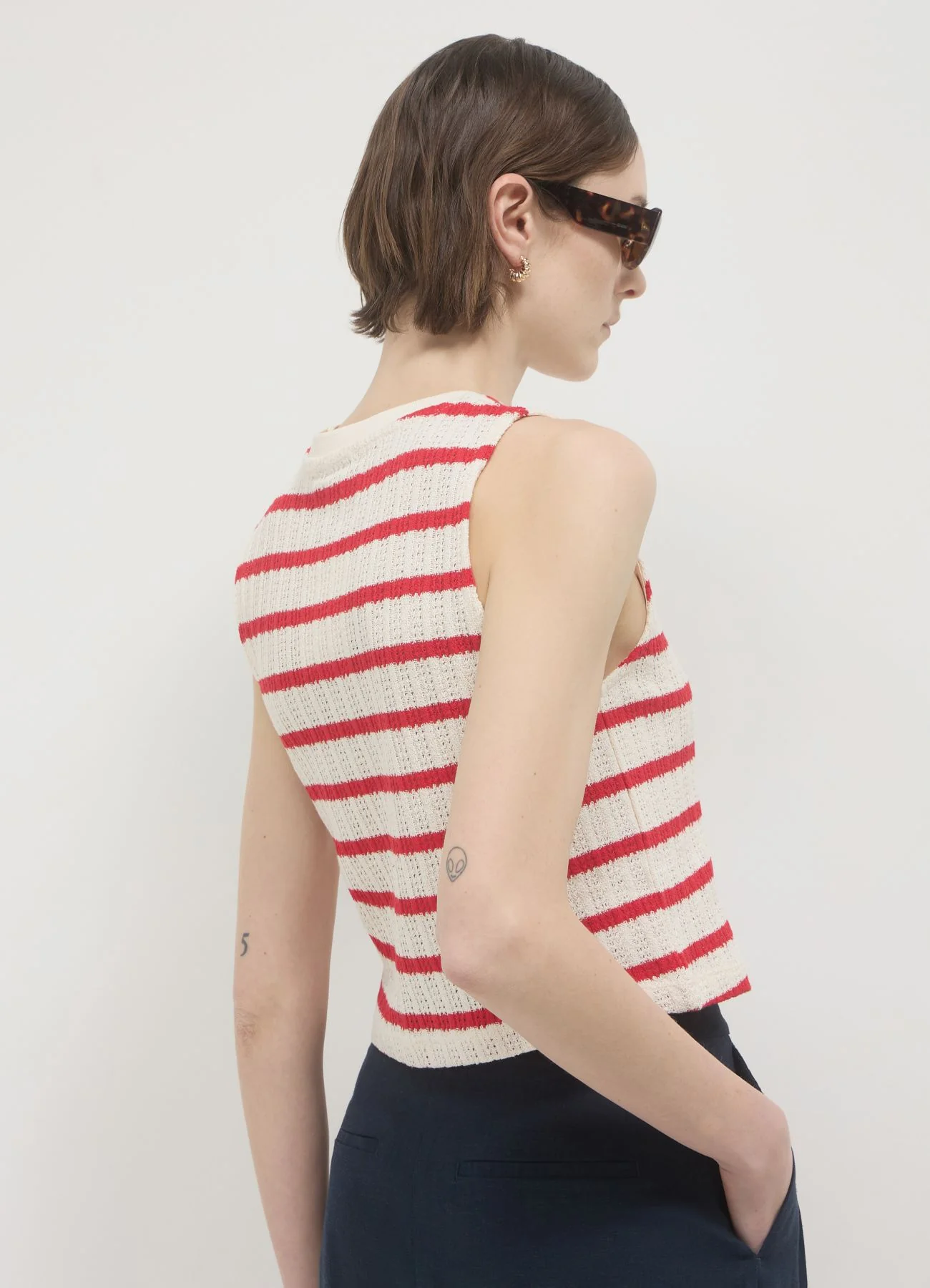 Canotta in maglia a righe