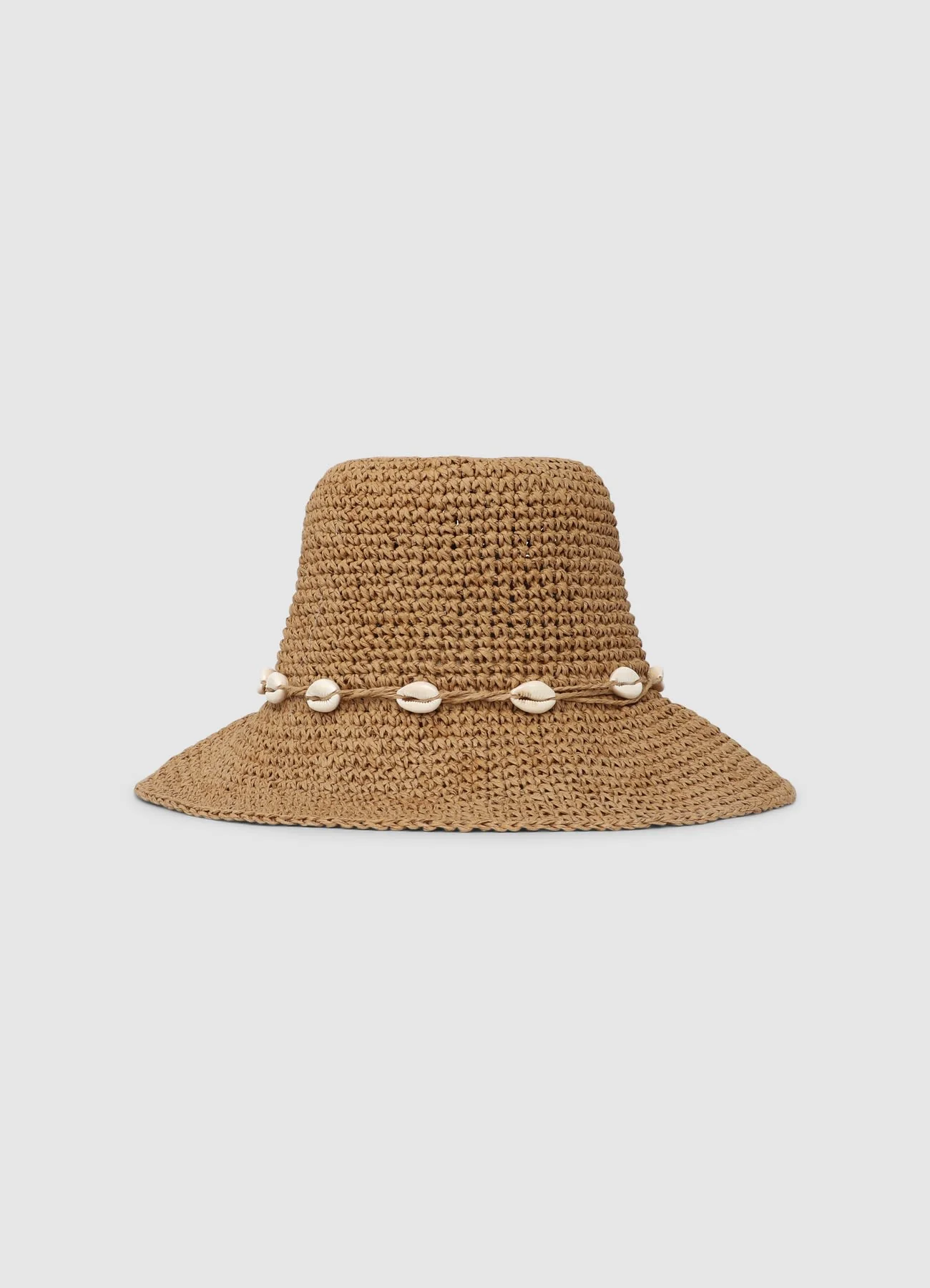 Cappello pescatore in simil paglia con conchiglie - Image 3