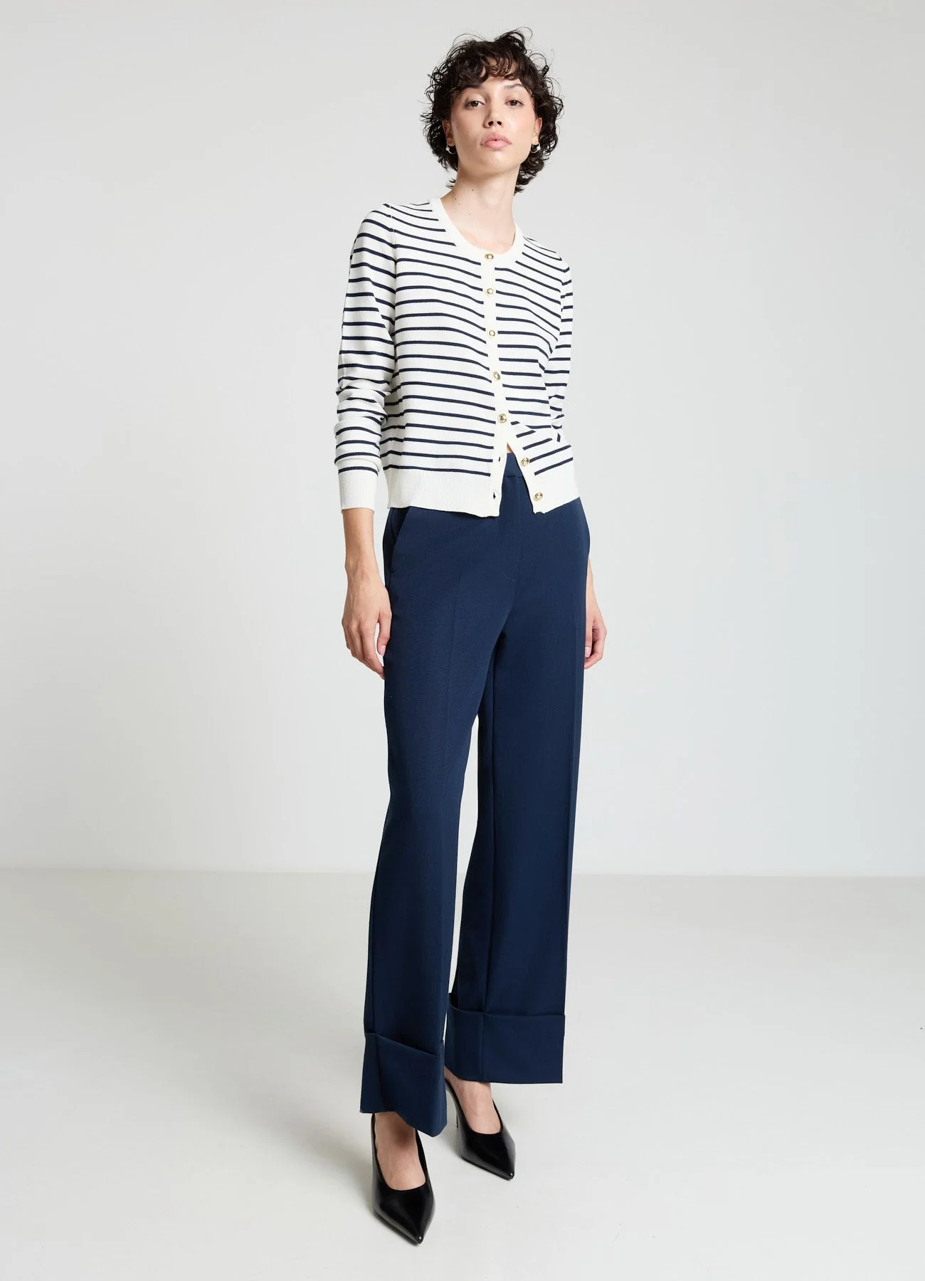 Cardigan a righe con bottoni - Image 3