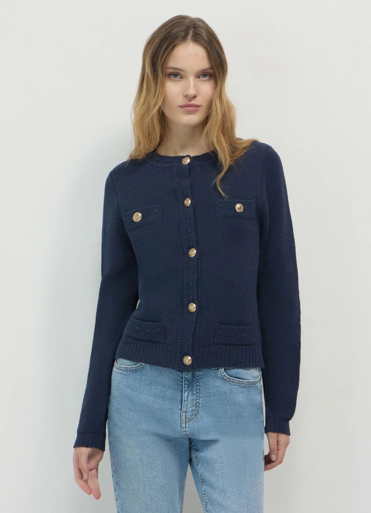 Cardigan bottoni oro