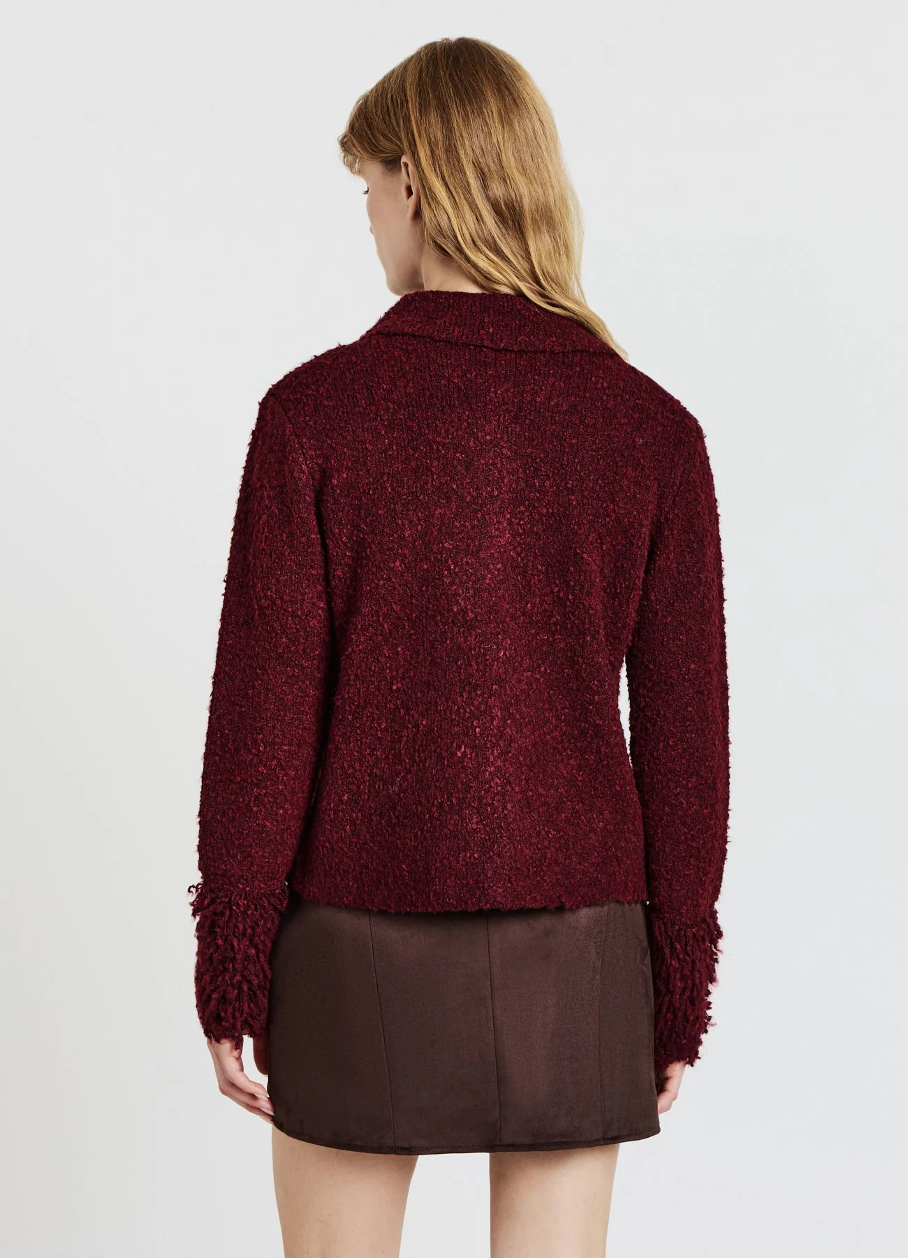 Cardigan bouclè con bottoni - Image 2