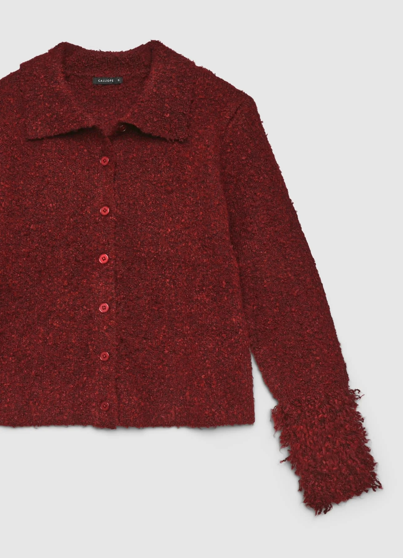 Cardigan bouclè con bottoni - Image 6