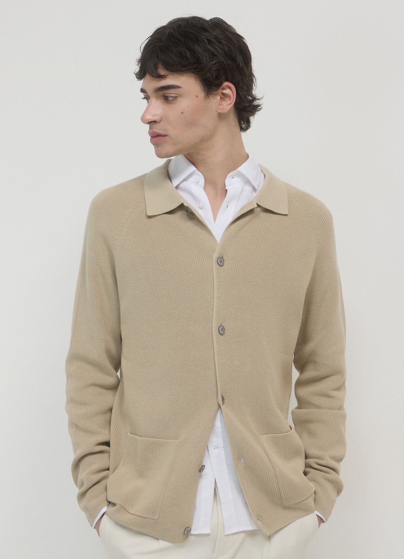 Cardigan collo a camicia