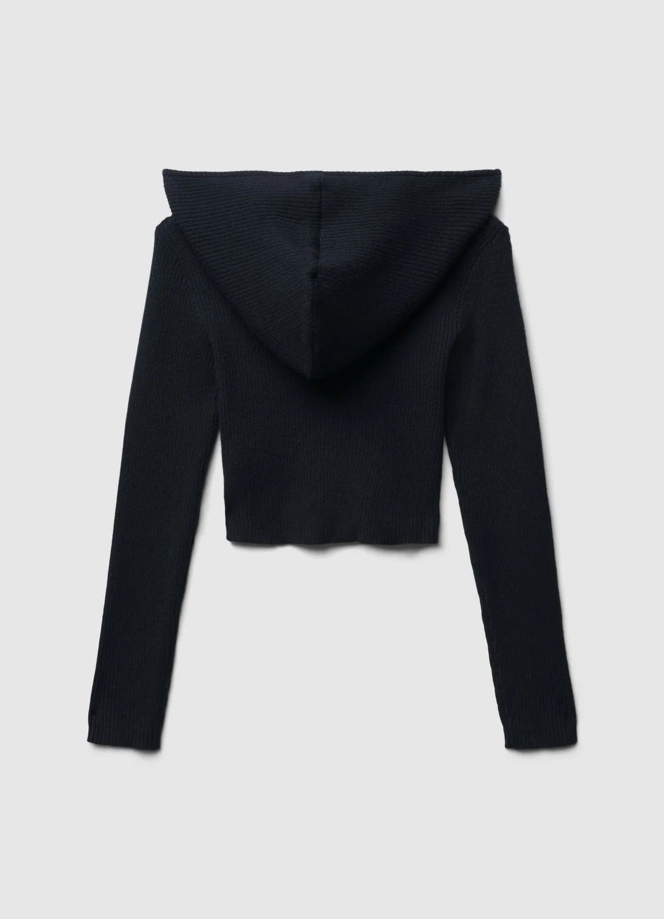 Cardigan con cappuccio e zip - Image 3