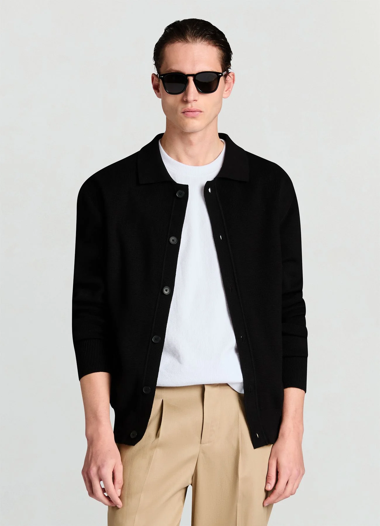 Cardigan con collo camicia - Image 3