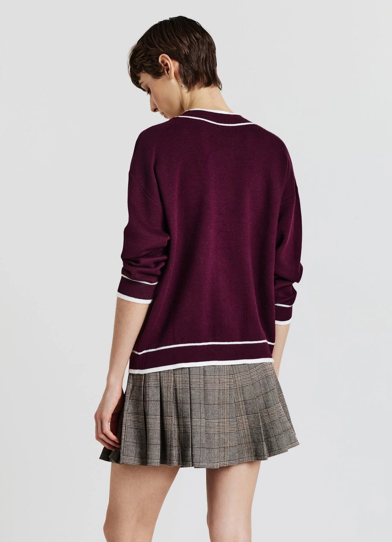 Cardigan con profili a contrasto - Image 3