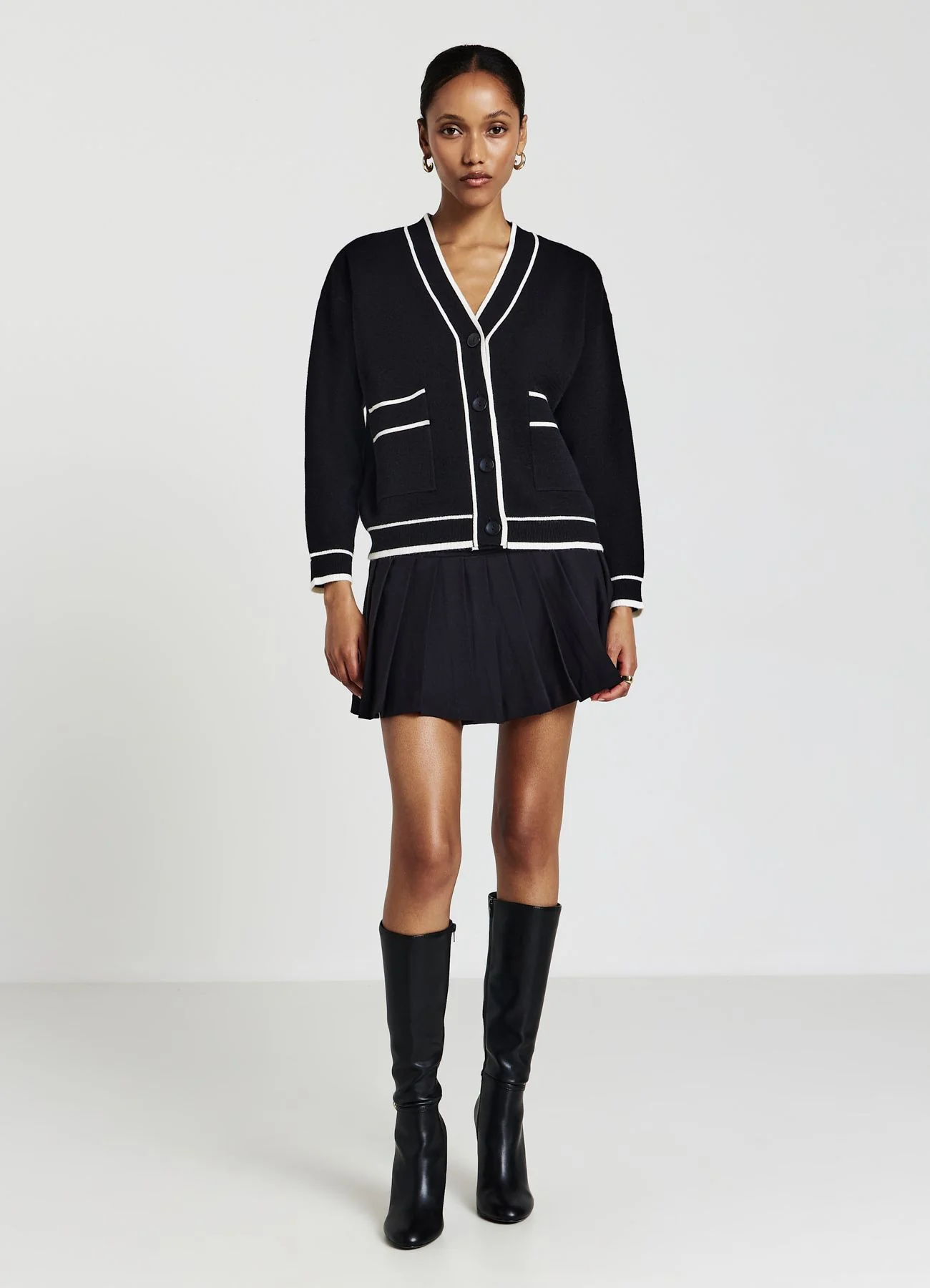 Cardigan con profili a contrasto - Image 2