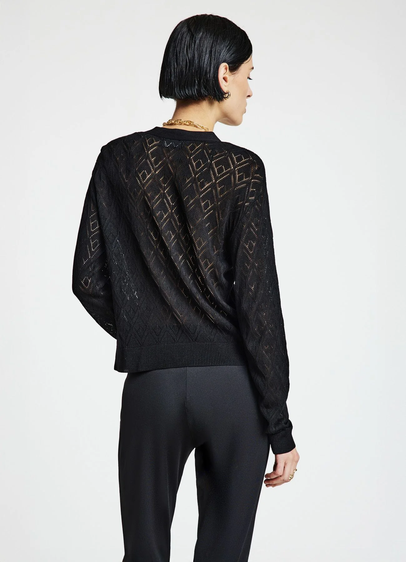 Cardigan con scollo a V e bottoni - Image 2