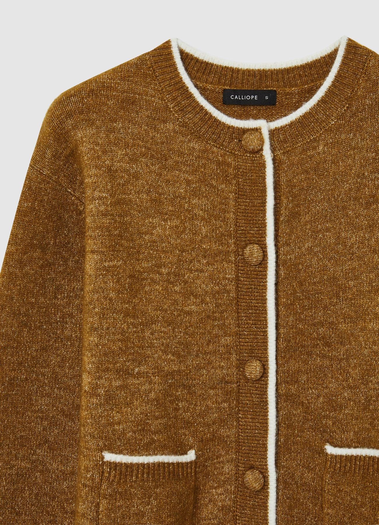 Cardigan girocollo con profili - Image 5