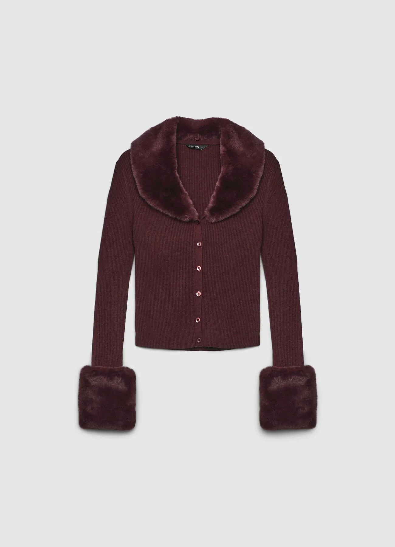 Cardigan inserti simil pelliccia - Image 4