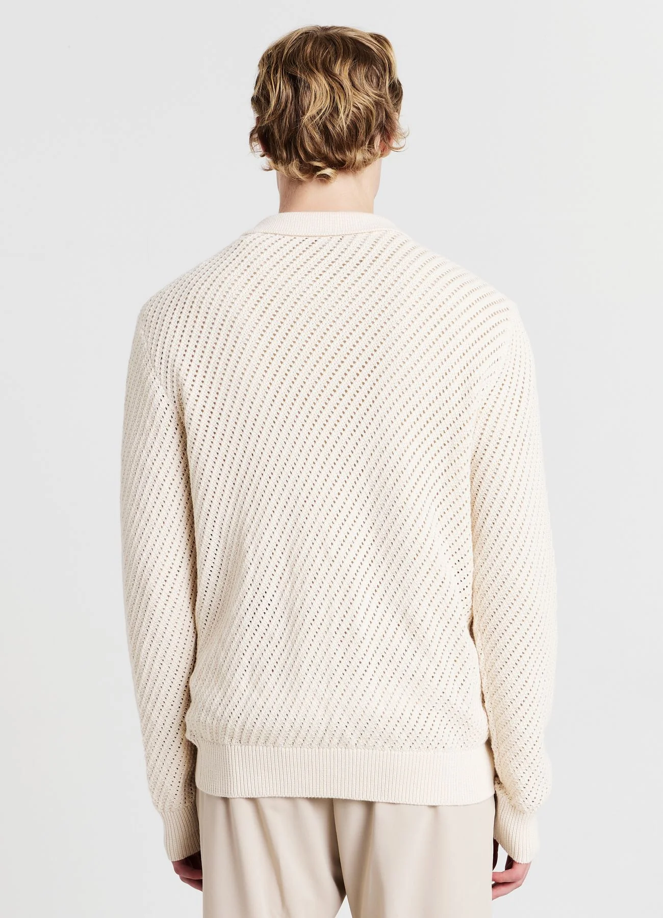 Cardigan operato con collo camicia - Image 2