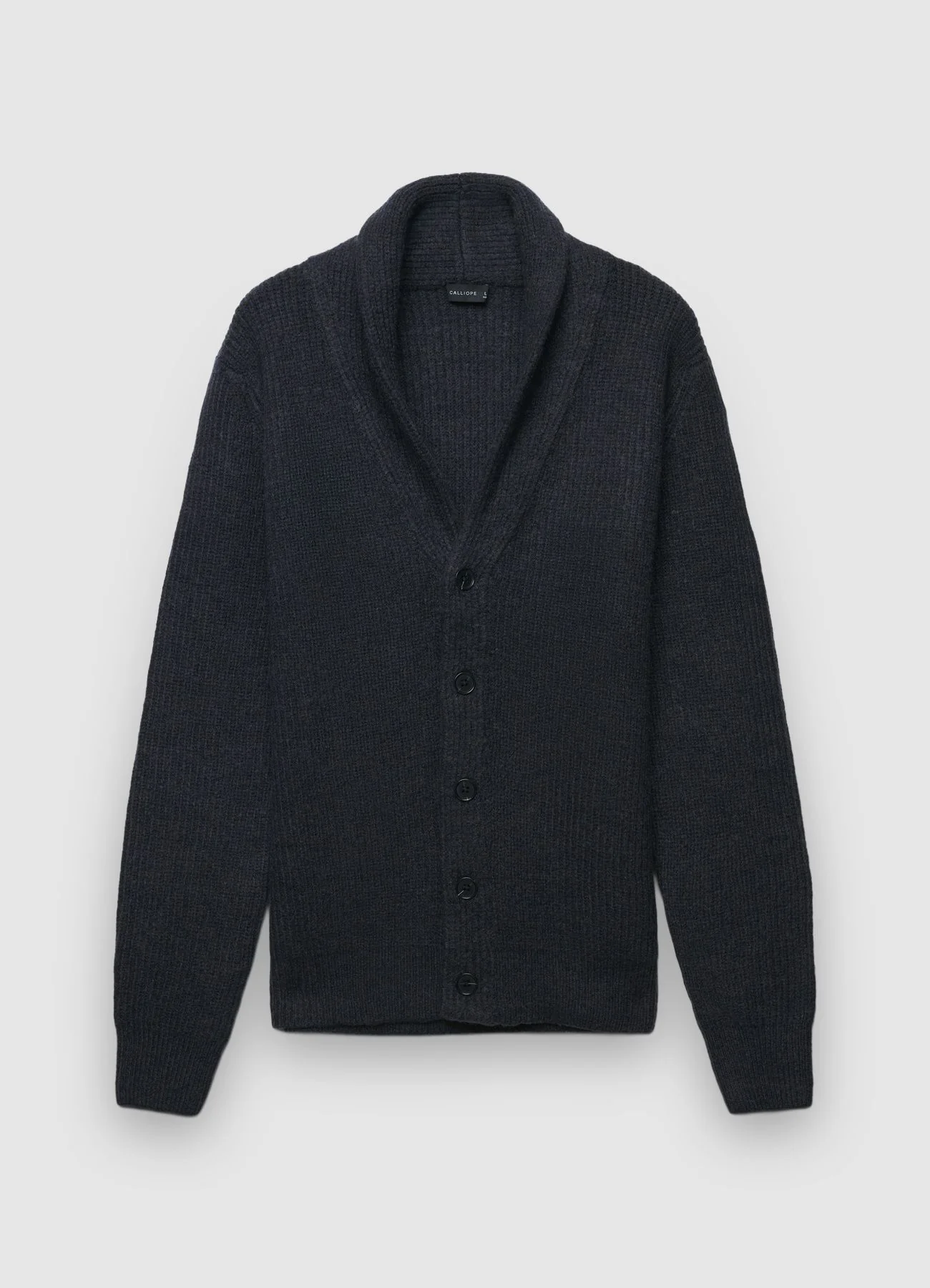 Cardigan sciallato tinta unita - Image 5