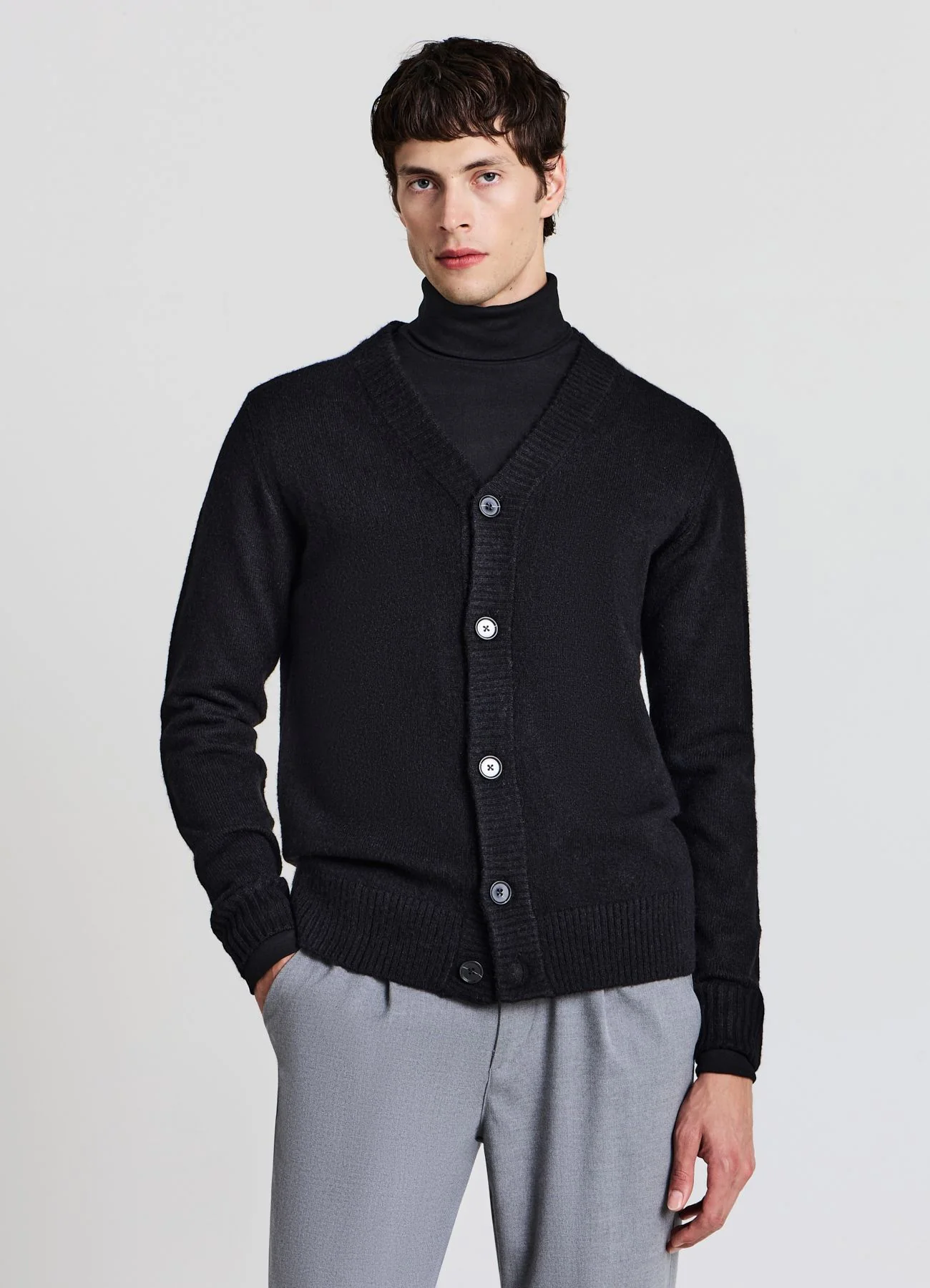 Cardigan scollo a V e bottoni - Image 2