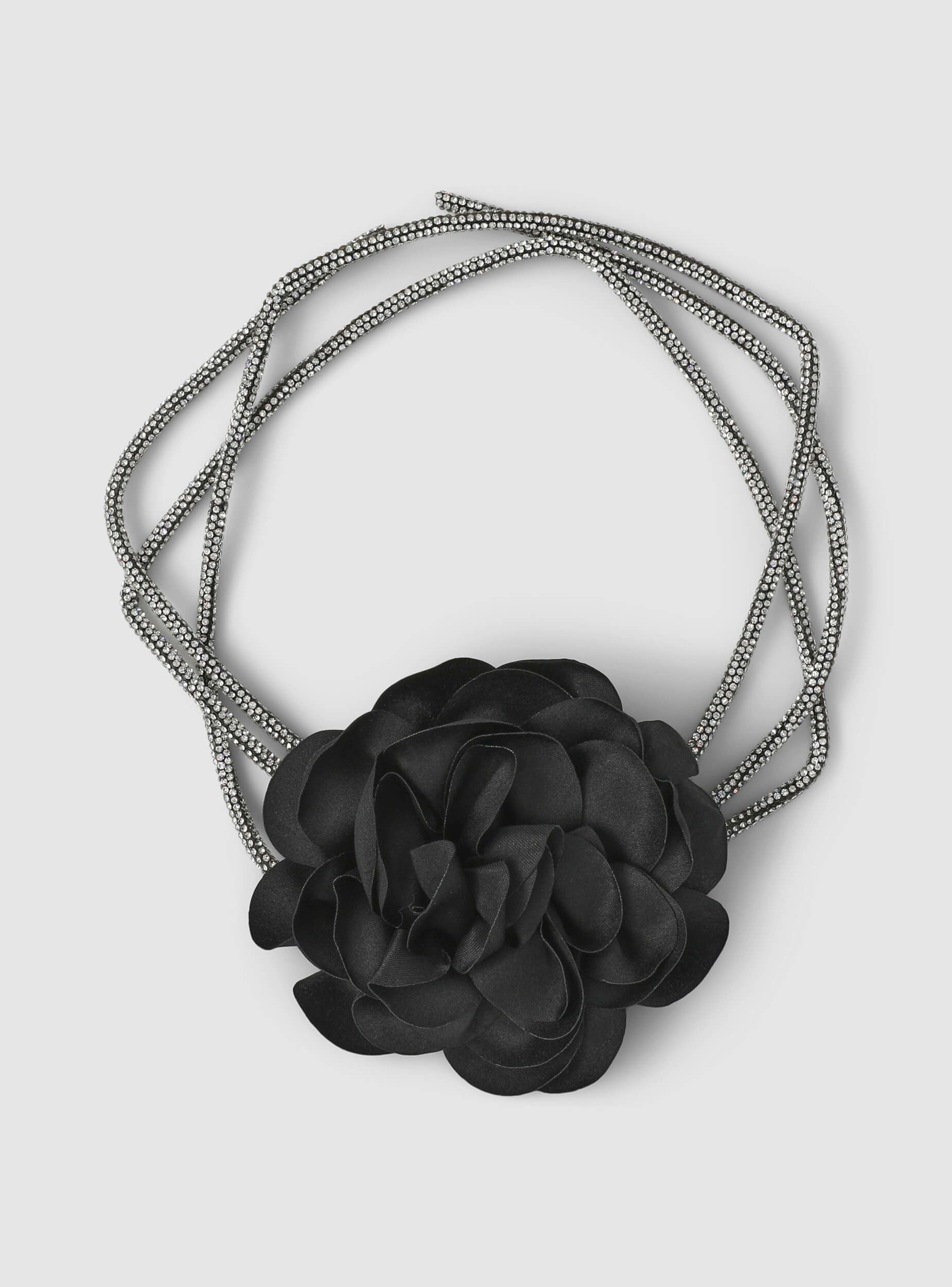 Chocker con fiore e strass - Image 2