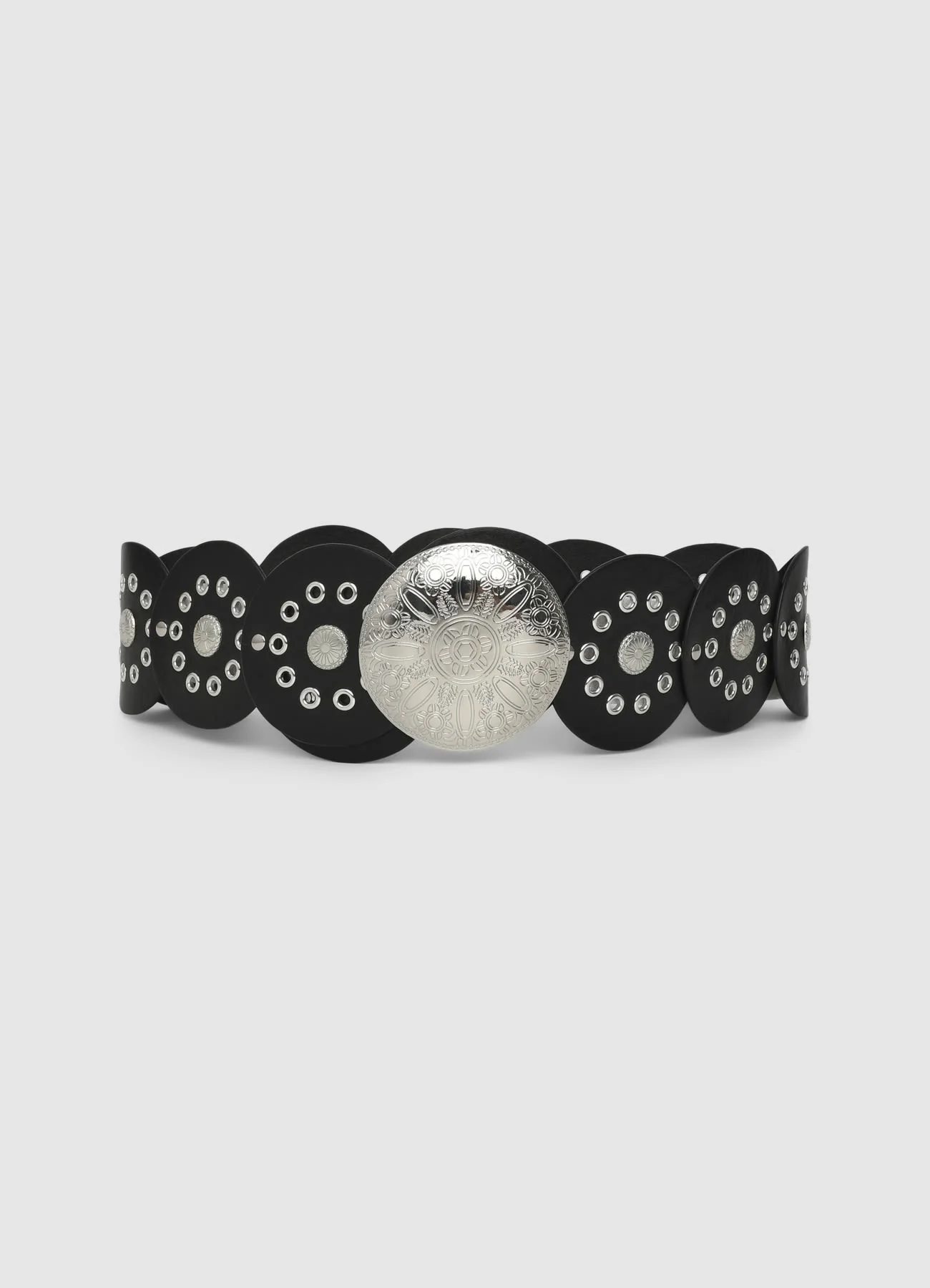 Cintura boho con dischi e fibbia tonda - Image 2