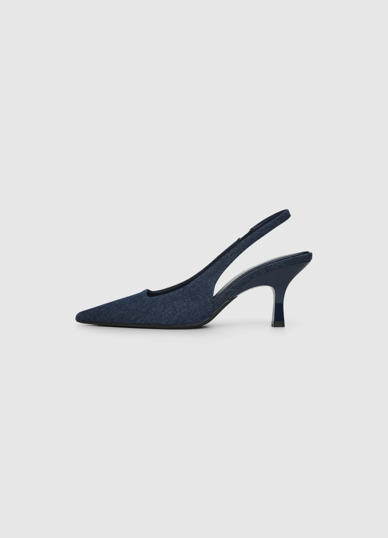 Décolleté slingback in canvas - Image 3