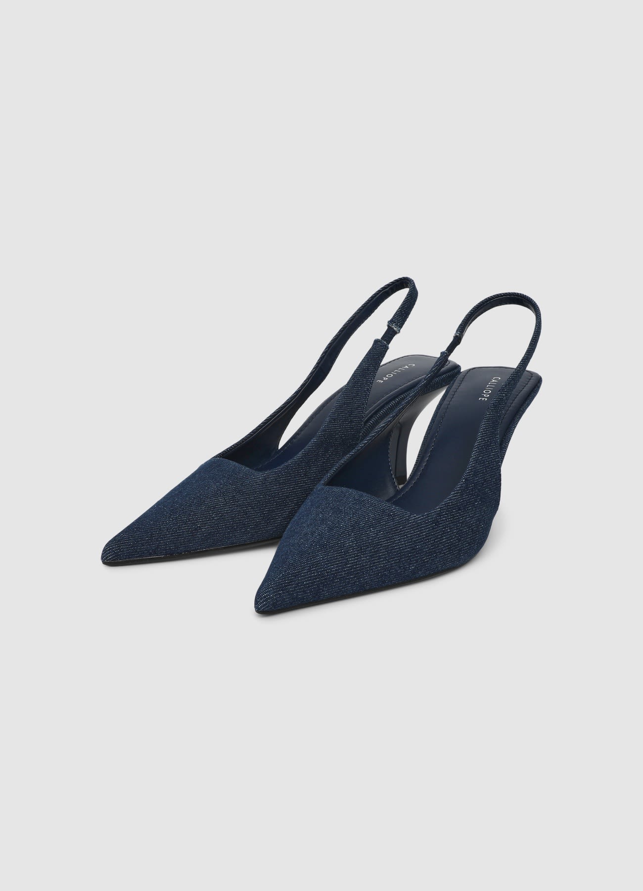 Décolleté slingback in canvas - Image 5