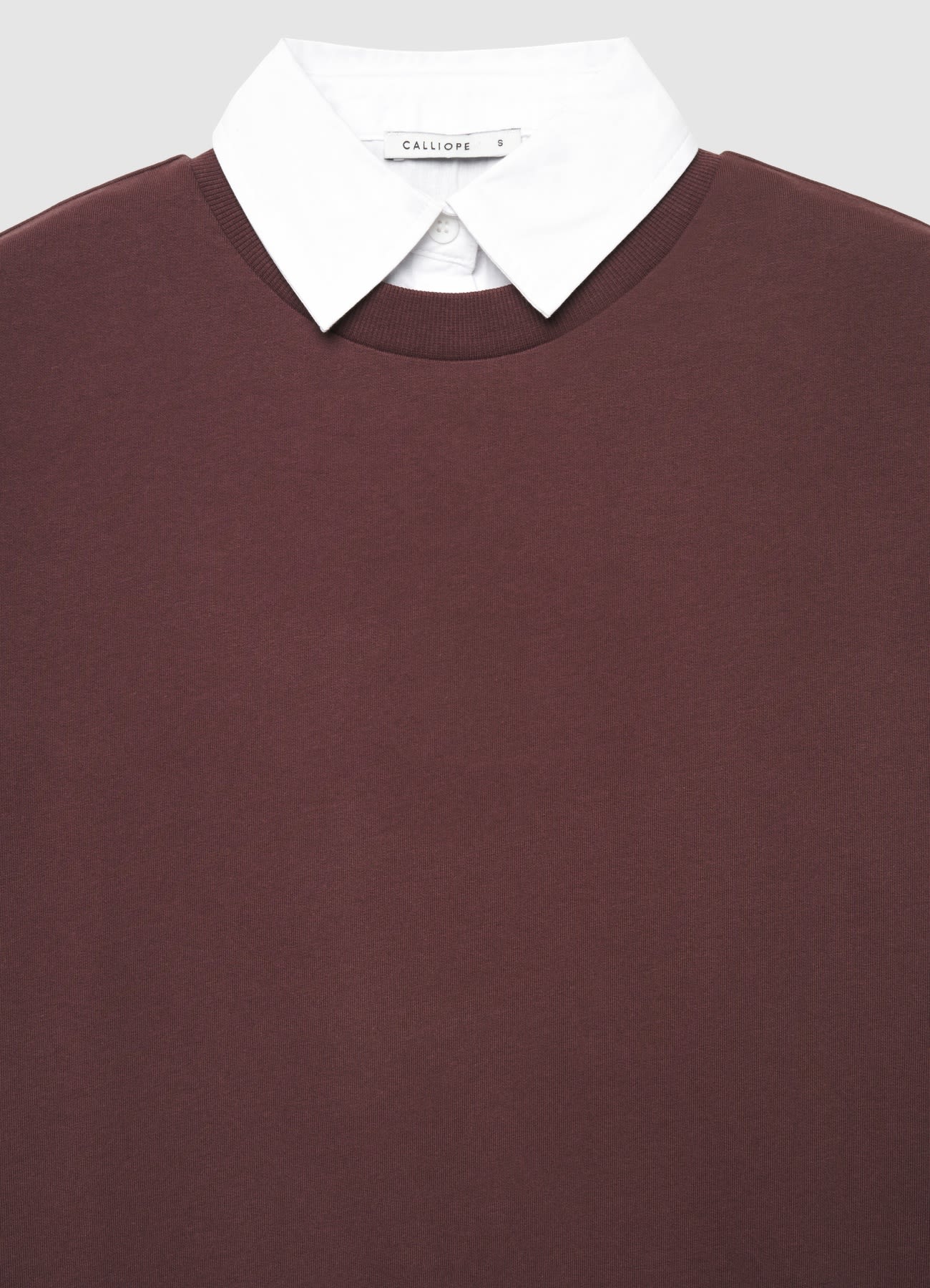 Felpa con colletto camicia a tinta unita - Image 3