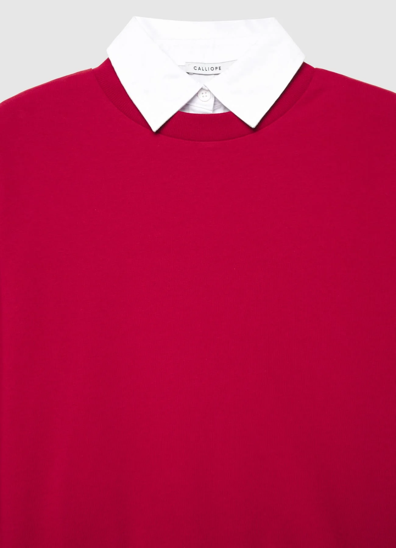 Felpa con colletto camicia a tinta unita - Image 3