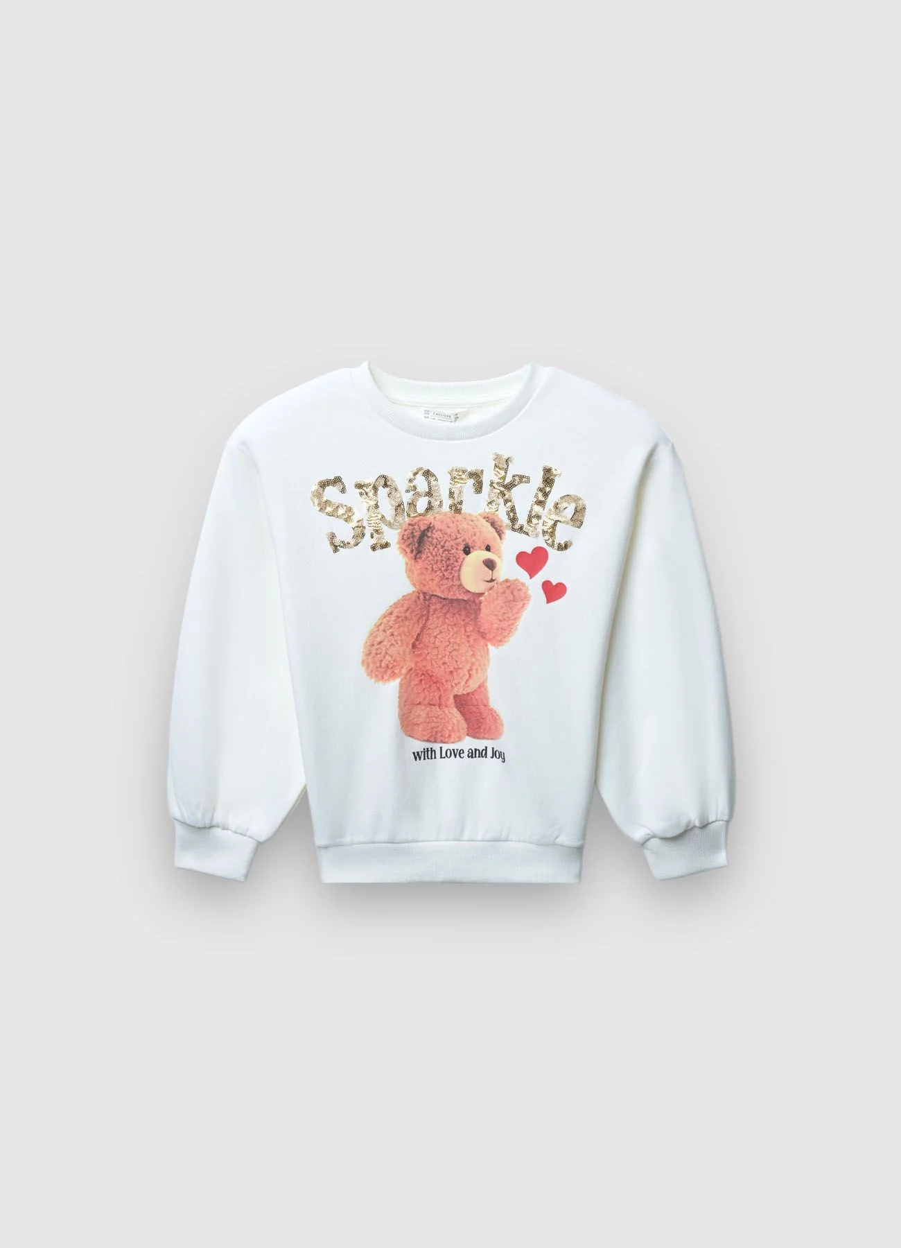 Felpa con stampa orso e scritta