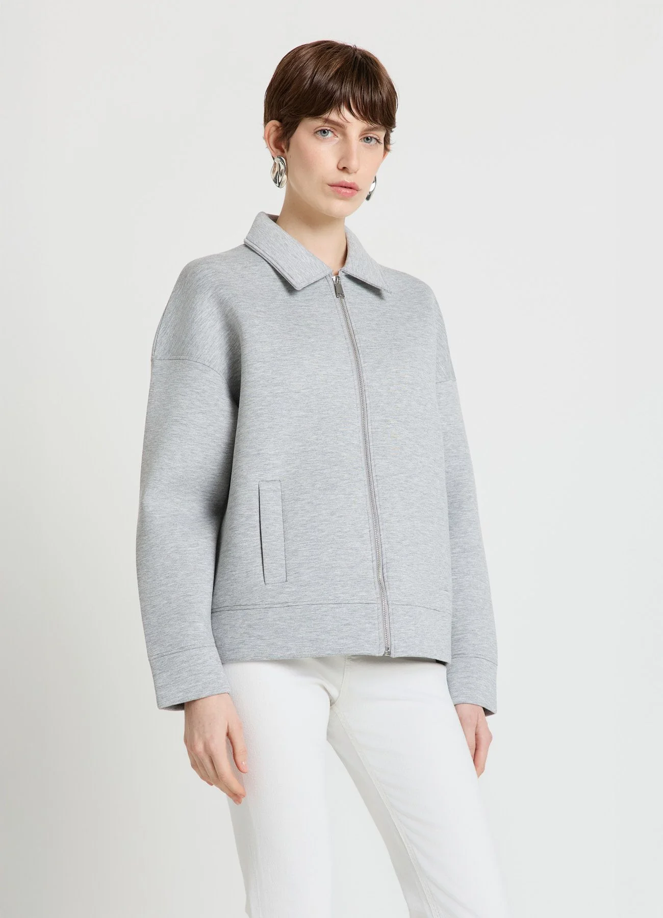 Felpa con zip e colletto