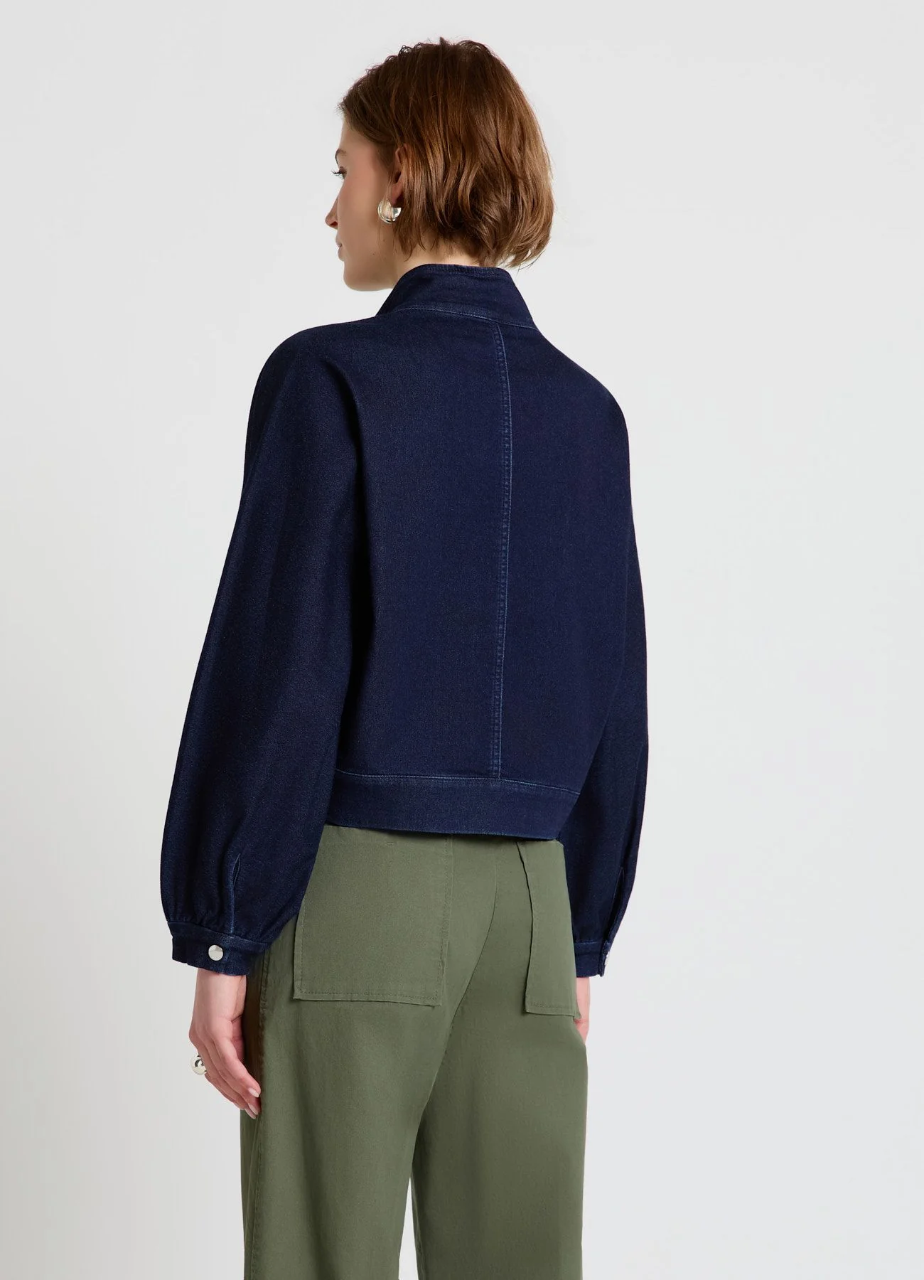 Felpa con zip effetto denim - Image 2
