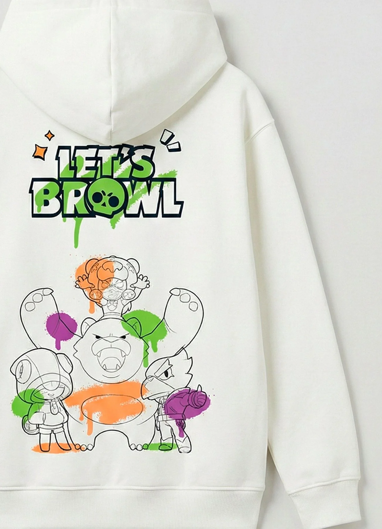 Felpa oversize con cappuccio e stampa Brawl Stars